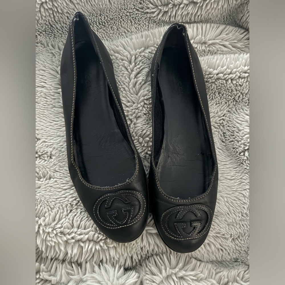 Gucci Black Leather Women's Shoes